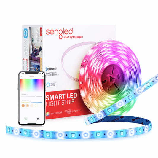 Upgrade your home lighting with the Sengled Bluetooth RGBW Light Strip. Enjoy smart control, vibrant colors, scheduling, and versatile placement options for tasks, accents, and whole-home installations. Perfect for LED under cabinet lighting, shop lights, porch lights, ceiling fixtures, closet lights, and more.