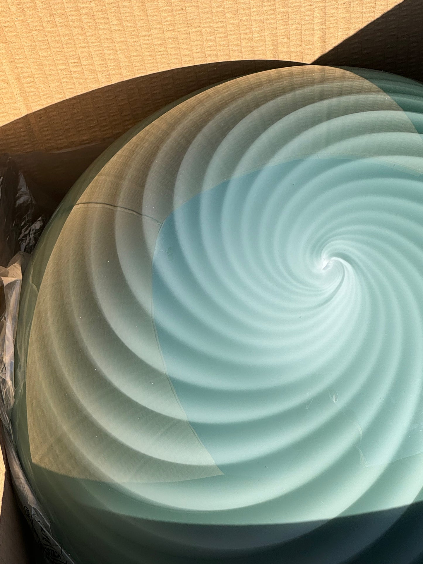 Stor Murano Candy pendel petrolium grøn swirl D:40 cm (2. sortering)