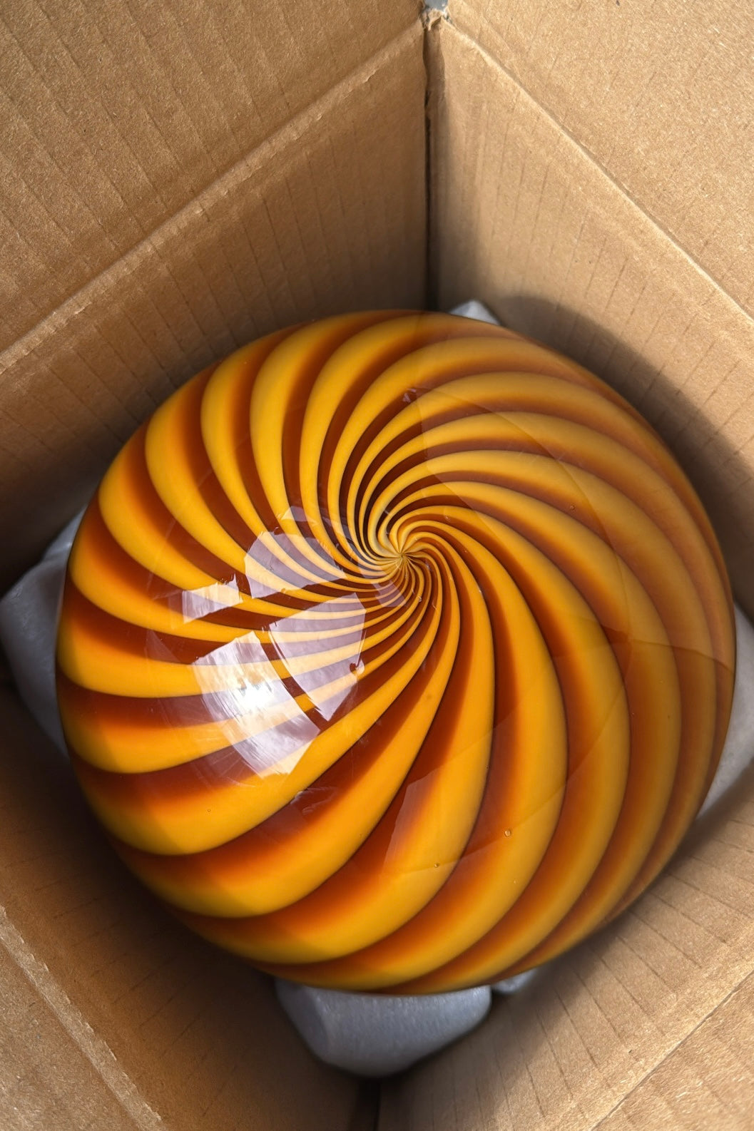 Murano Candy pendel rav orange swirl D:20 cm