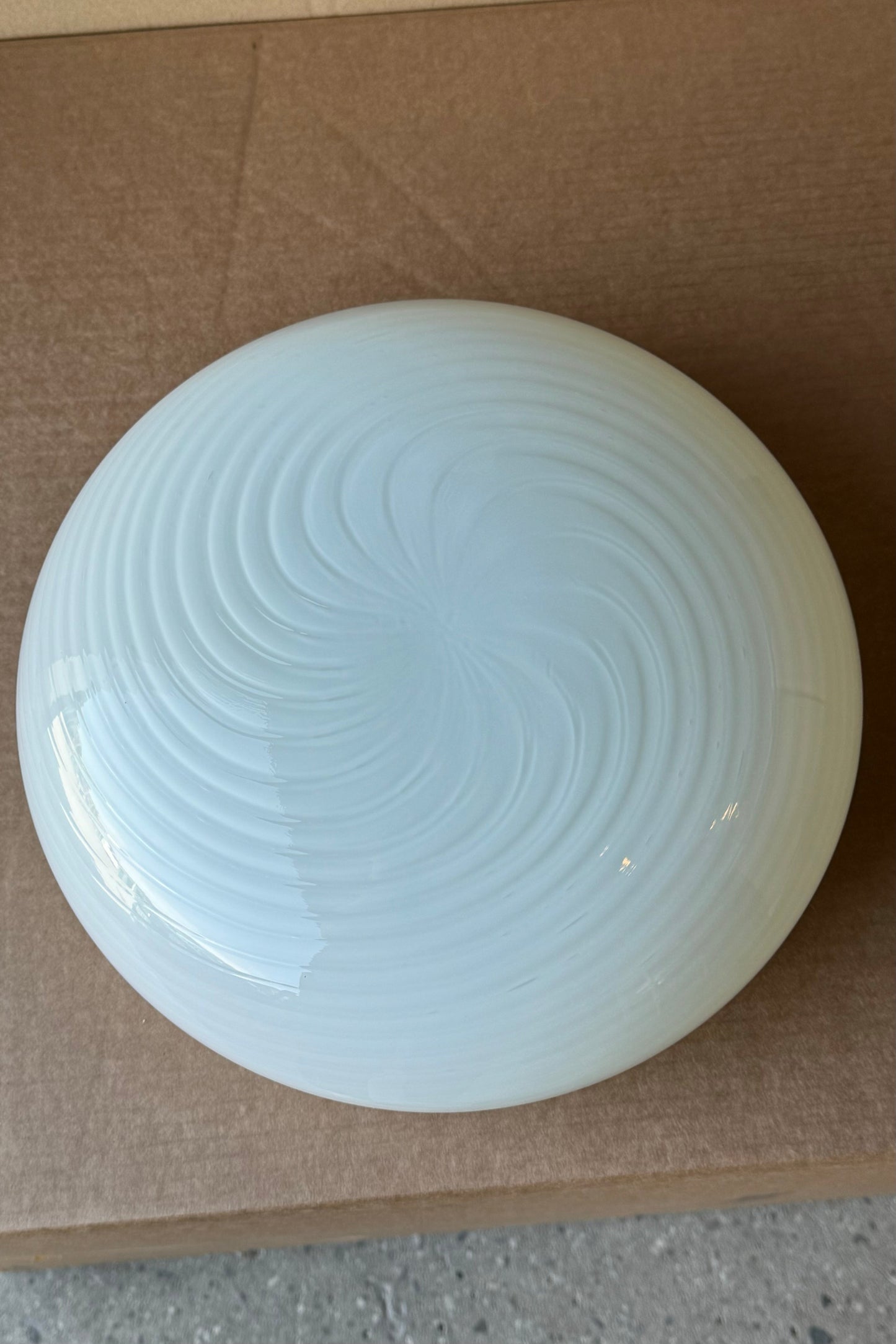 Vintage Murano hvid plafond loftlampe / væglampe D:30 cm