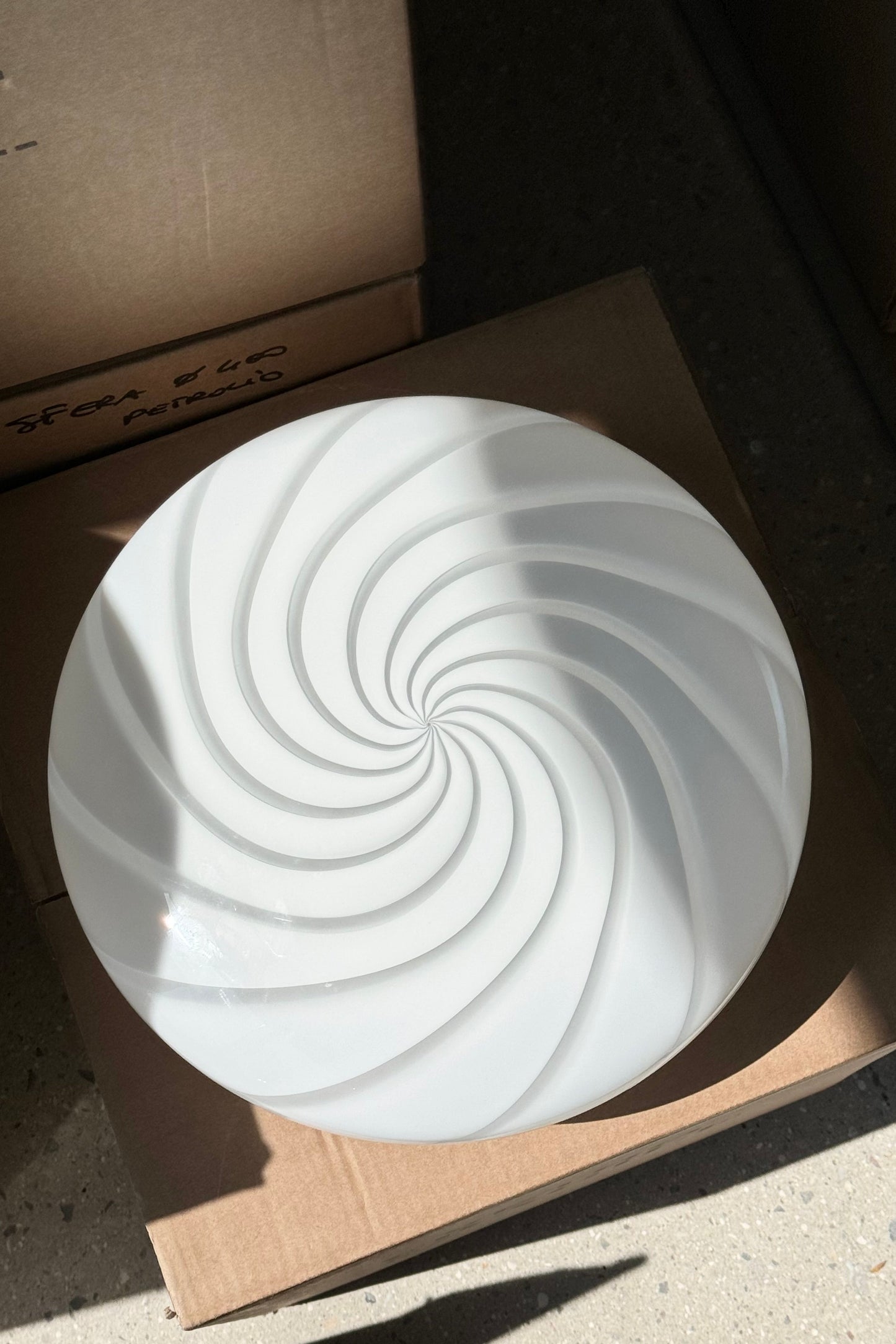 Murano swirl plafond loftlampe / væglampe med messing D:30 cm