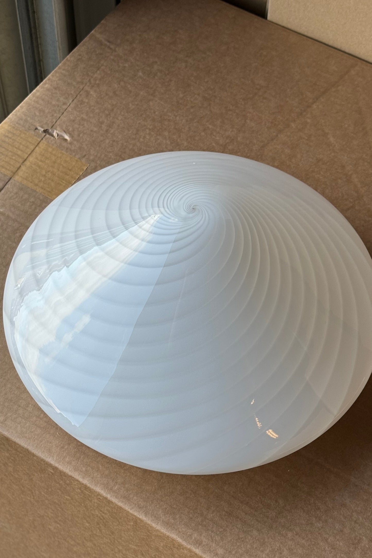 Vintage Murano hvid cone plafond loftlampe / væglampe D:30 cm