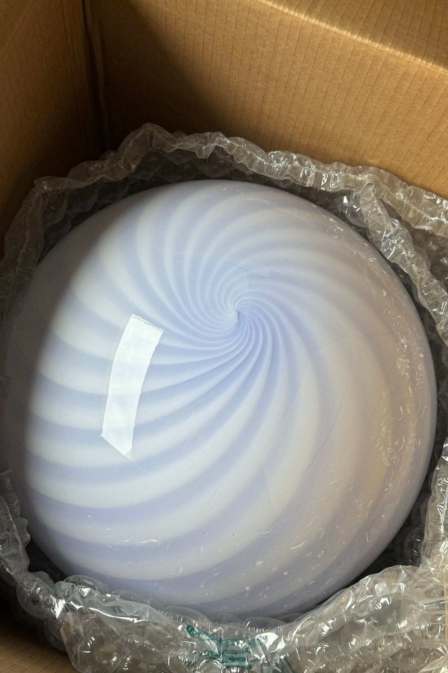 Stor Murano Candy pendel lavendel swirl D:40 cm