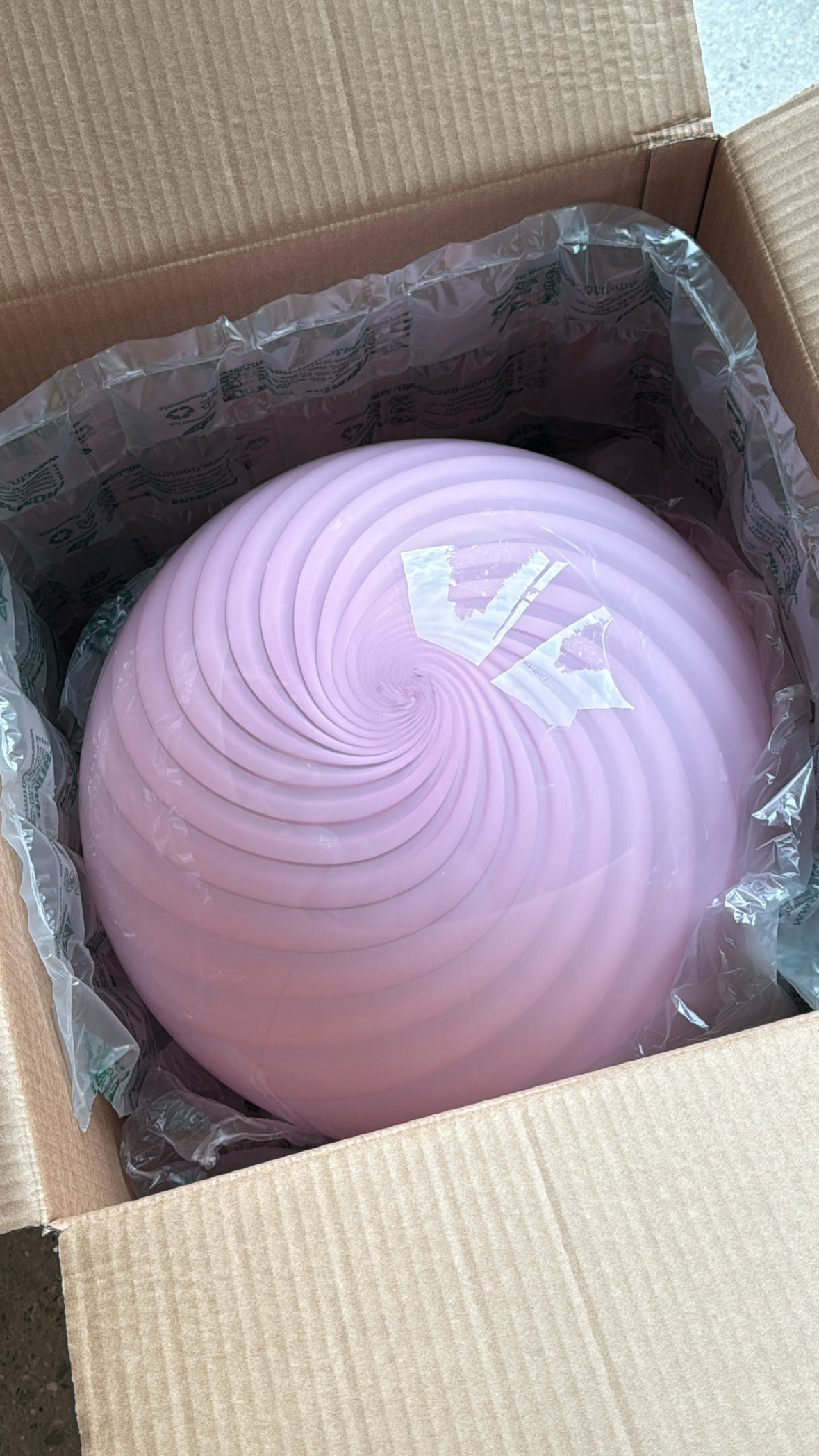 Stor Murano Candy pendel bubble gum lyserød D:40 cm (2. sortering)