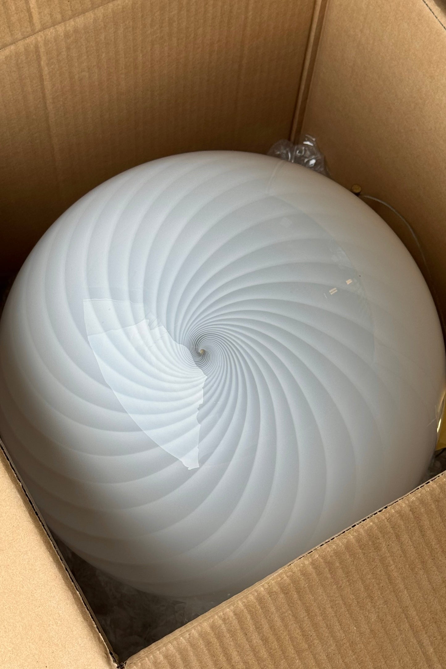 Vintage Murano swirl pendel lampe med messing D:35 cm