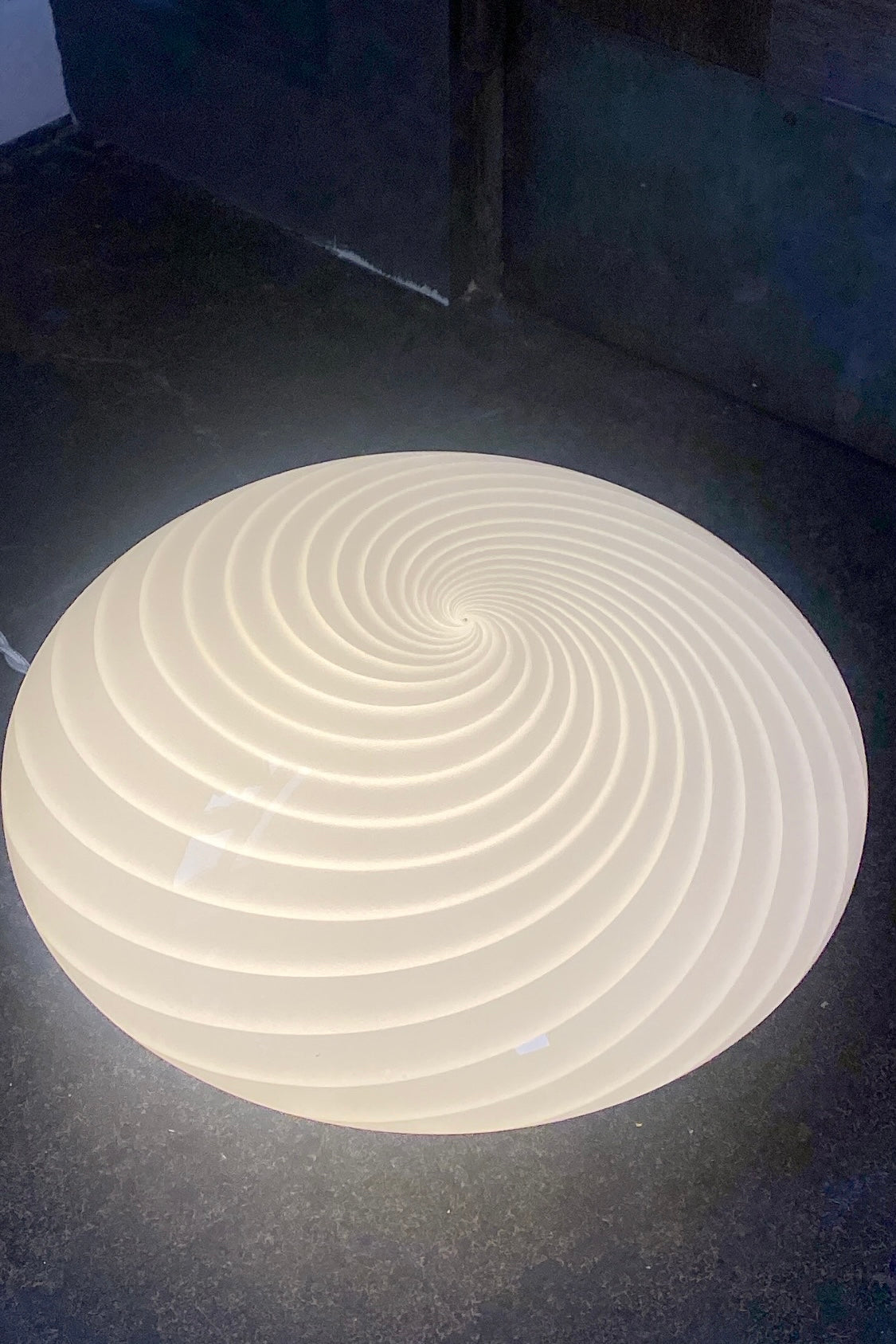 Vintage Murano hvid swirl plafond loftlampe / væglampe D:30 cm