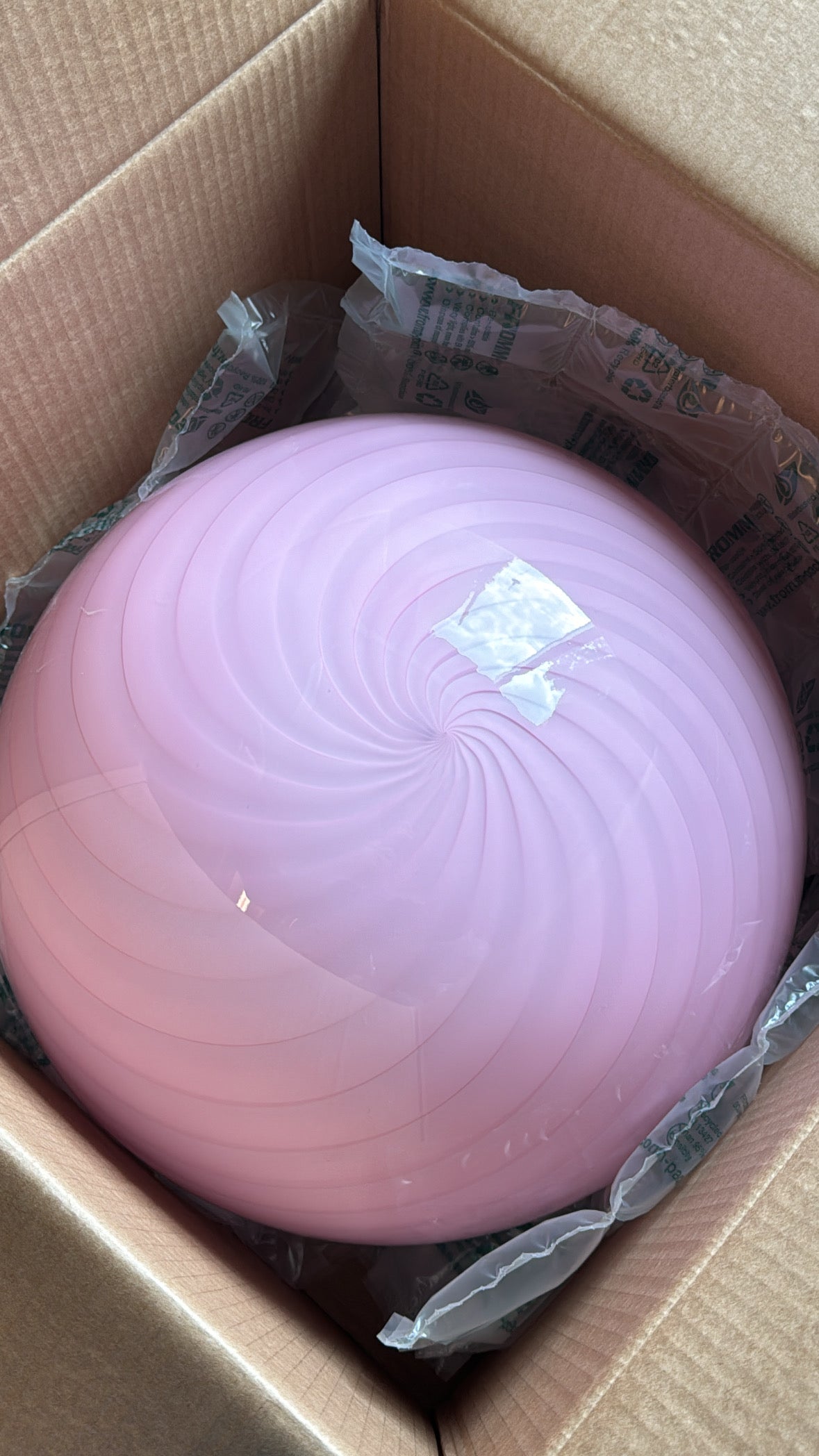 Stor Murano Candy pendel bubble gum lyserød D:40 cm (2. sortering)