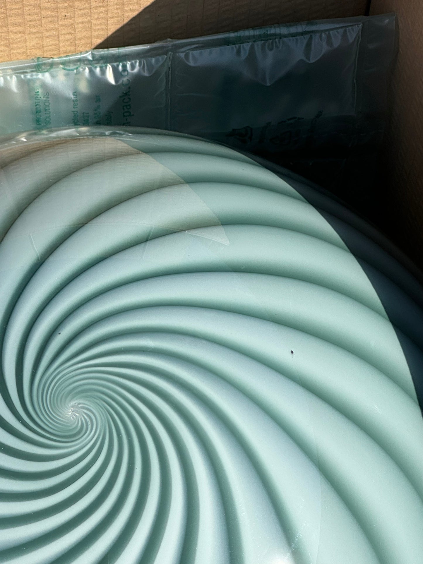 Stor Murano Candy pendel petrolium grøn swirl D:40 cm (2. sortering)