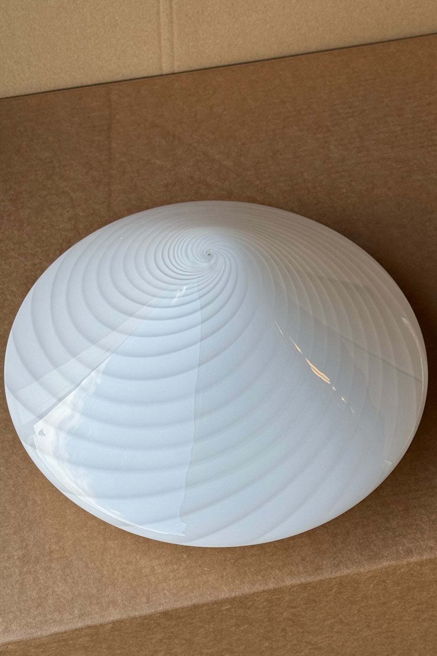 Vintage Murano hvid cone plafond loftlampe / væglampe D:30 cm