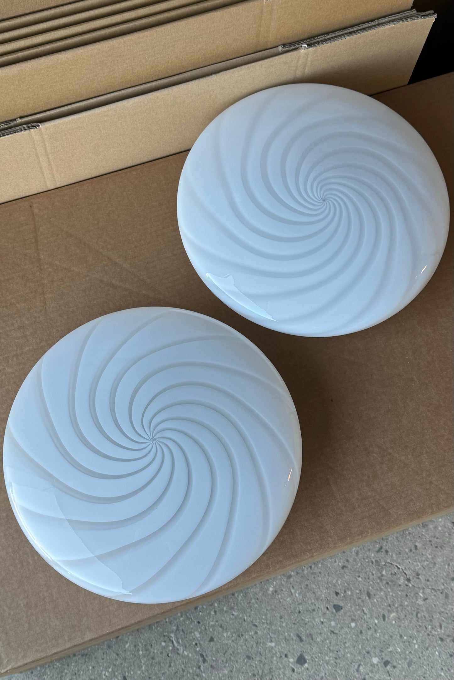 Murano swirl plafond loftlampe / væglampe med messing D:30 cm