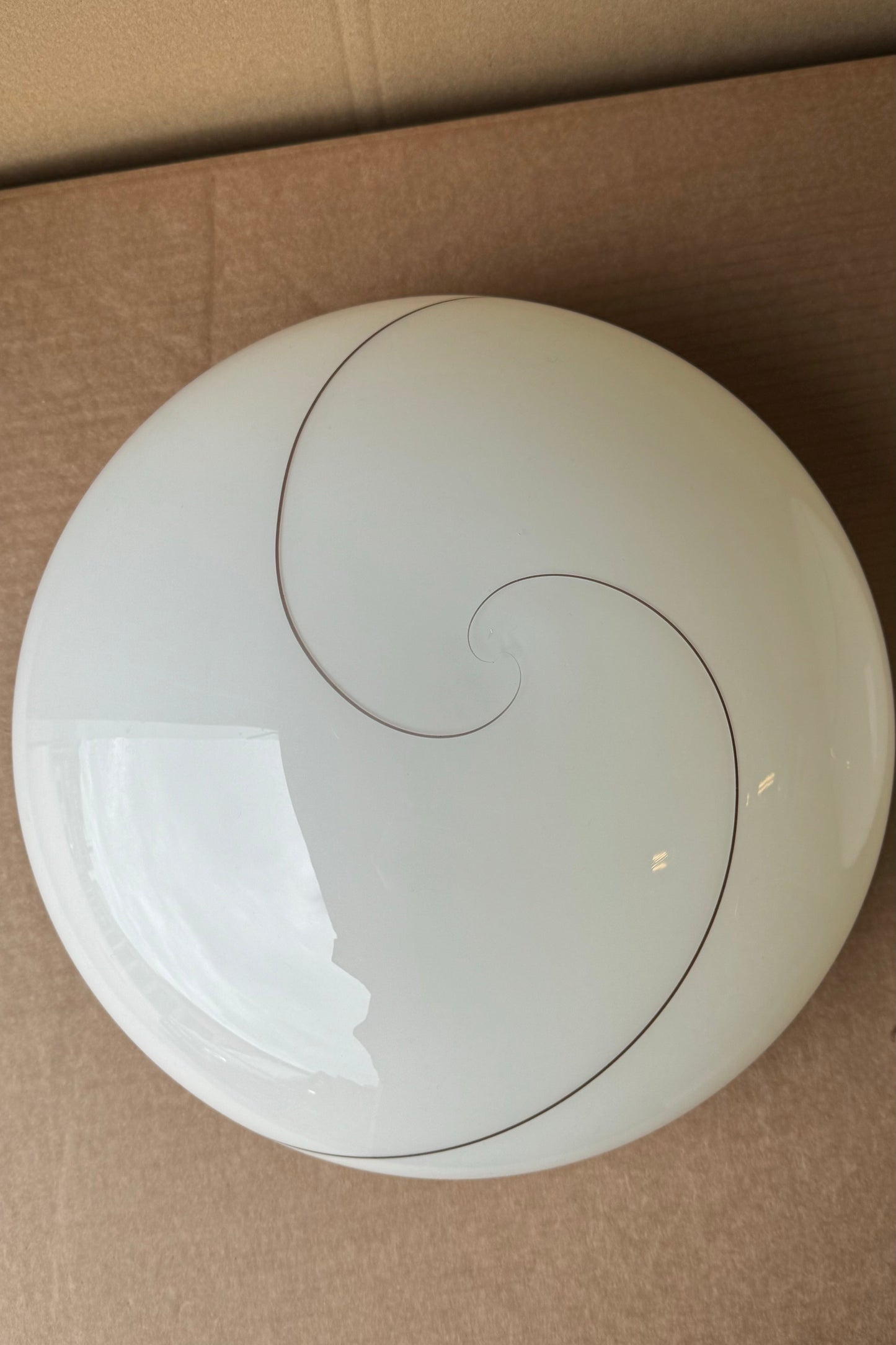 Vintage Murano creme swirl plafond loftlampe / væglampe D:30 cm