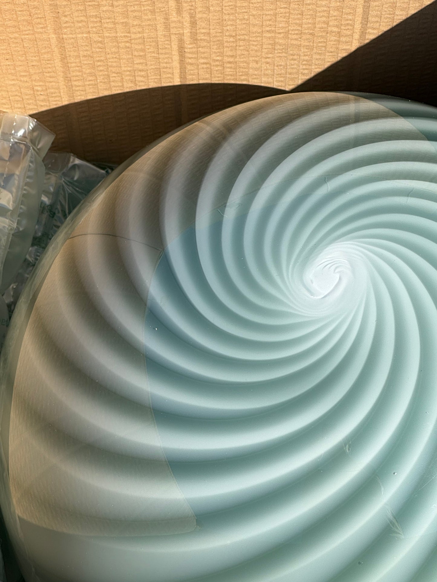 Stor Murano Candy pendel petrolium grøn swirl D:40 cm (2. sortering)