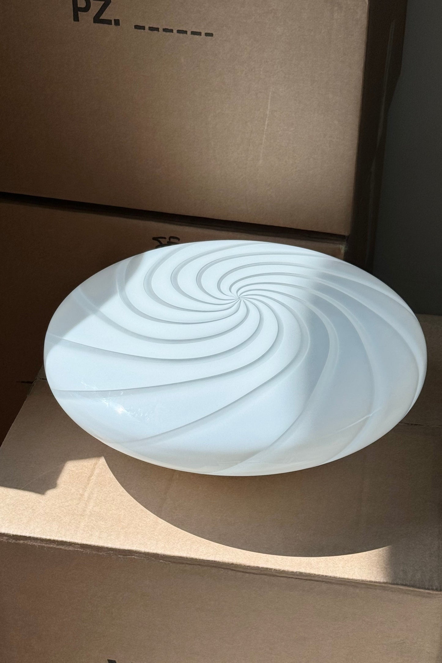 Murano swirl plafond loftlampe / væglampe med messing D:30 cm