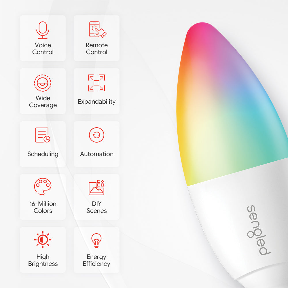 Zigbee Candle Color B11/E12 4 Packs - Hub Required