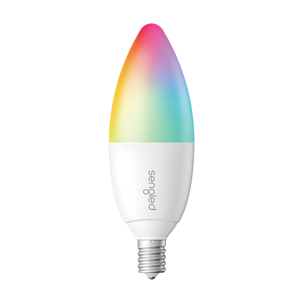 Elevate your space with Sengled's Zigbee Candle Color B11/E12 bulb. Versatile for landscape, kitchen, bedroom, and more. Enjoy RGB color-changing and dimmable features in a compact E12 base design. Transform your lighting with this essential smart home accessory.  Keywords: landscape lighting, led shop lights, porch lights, bulbs, kitchen ceiling lights, wall light, rgb lights, wall lamps, led ceiling light, reading lamp, bedroom wall lights, color changing light bulb, e12 led bulb