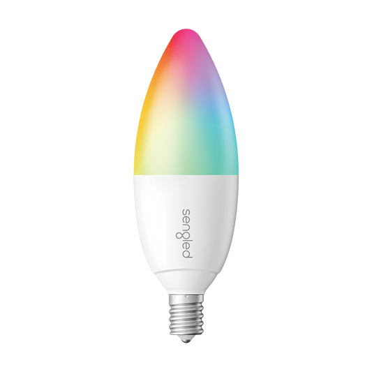 Elevate your space with Sengled's Zigbee Candle Color B11/E12 bulb. Versatile for landscape, kitchen, bedroom, and more. Enjoy RGB color-changing and dimmable features in a compact E12 base design. Transform your lighting with this essential smart home accessory.  Keywords: landscape lighting, led shop lights, porch lights, bulbs, kitchen ceiling lights, wall light, rgb lights, wall lamps, led ceiling light, reading lamp, bedroom wall lights, color changing light bulb, e12 led bulb