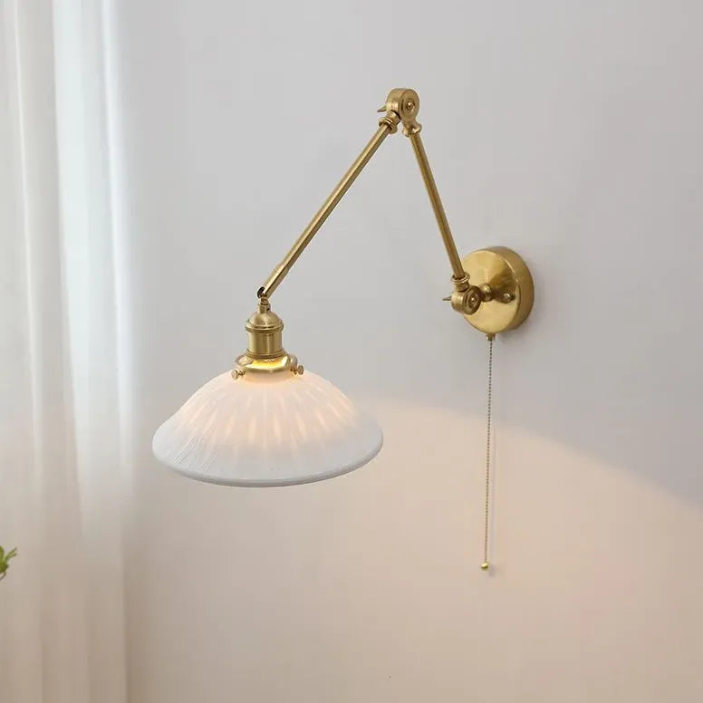 Porcelain Wall Light Brass Vintage - Classic Lights