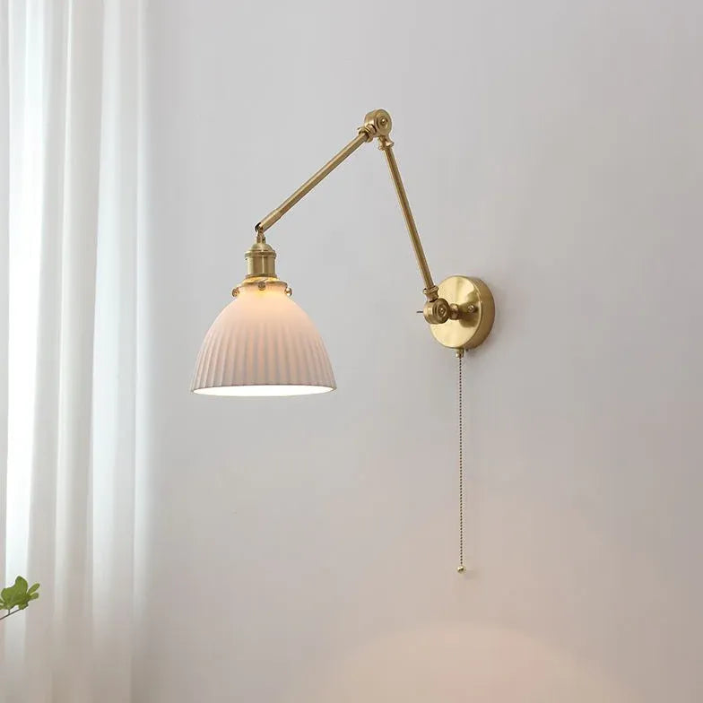 Porcelain Wall Light Brass Vintage - Classic Lights