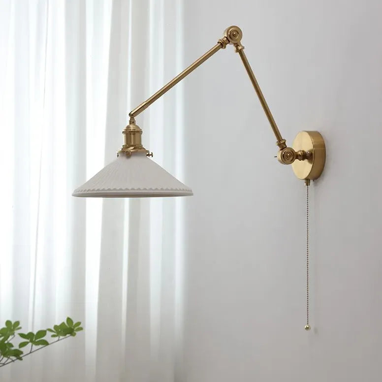 Porcelain Wall Light Brass Vintage - Classic Lights