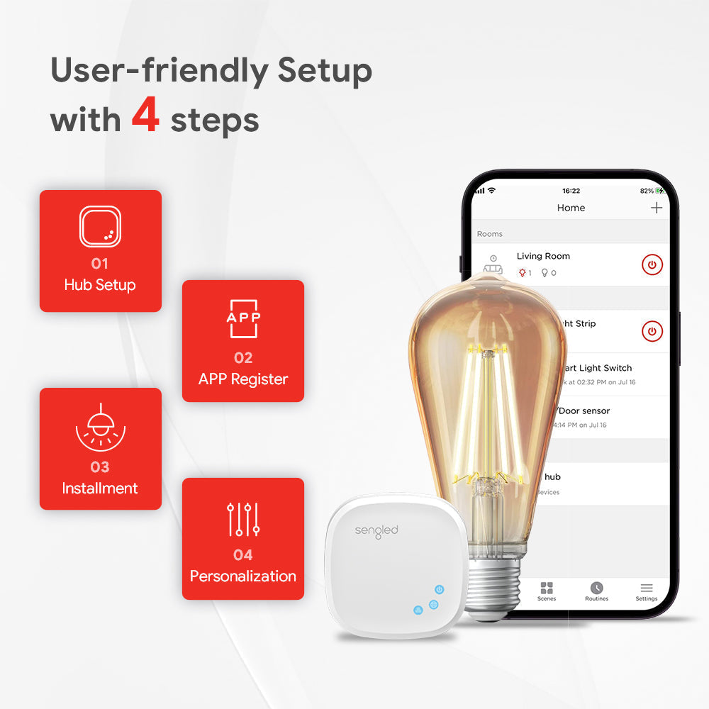 Zigbee Edison ST19/E26 1 Pack - Hub Required