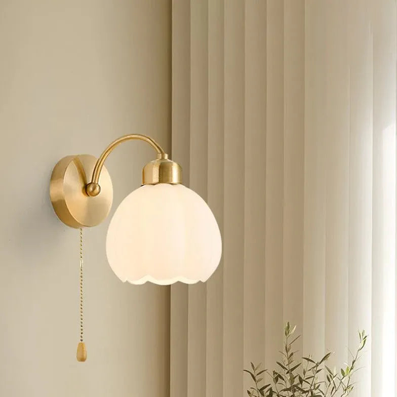 Gold lily Bedroom Plug in Wall Lights - Classic Lights