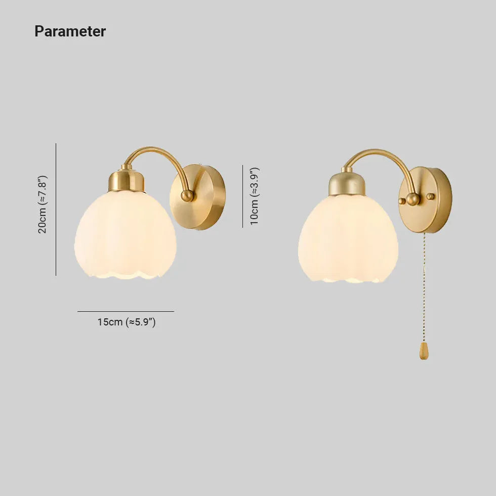 Gold lily Bedroom Plug in Wall Lights - Classic Lights