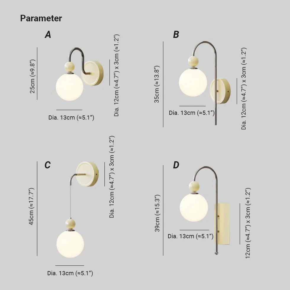 Modern Globe  Plug in Wall Lights - Classic Lights