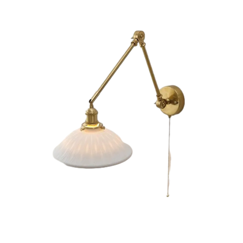 Porcelain Wall Light Brass Vintage - Classic Lights