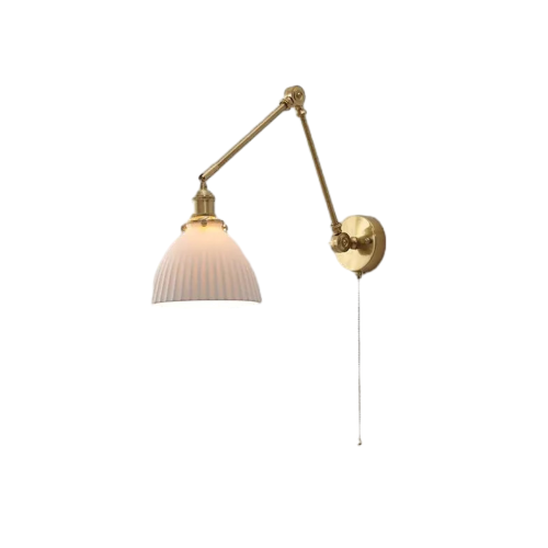 Porcelain Wall Light Brass Vintage - Classic Lights